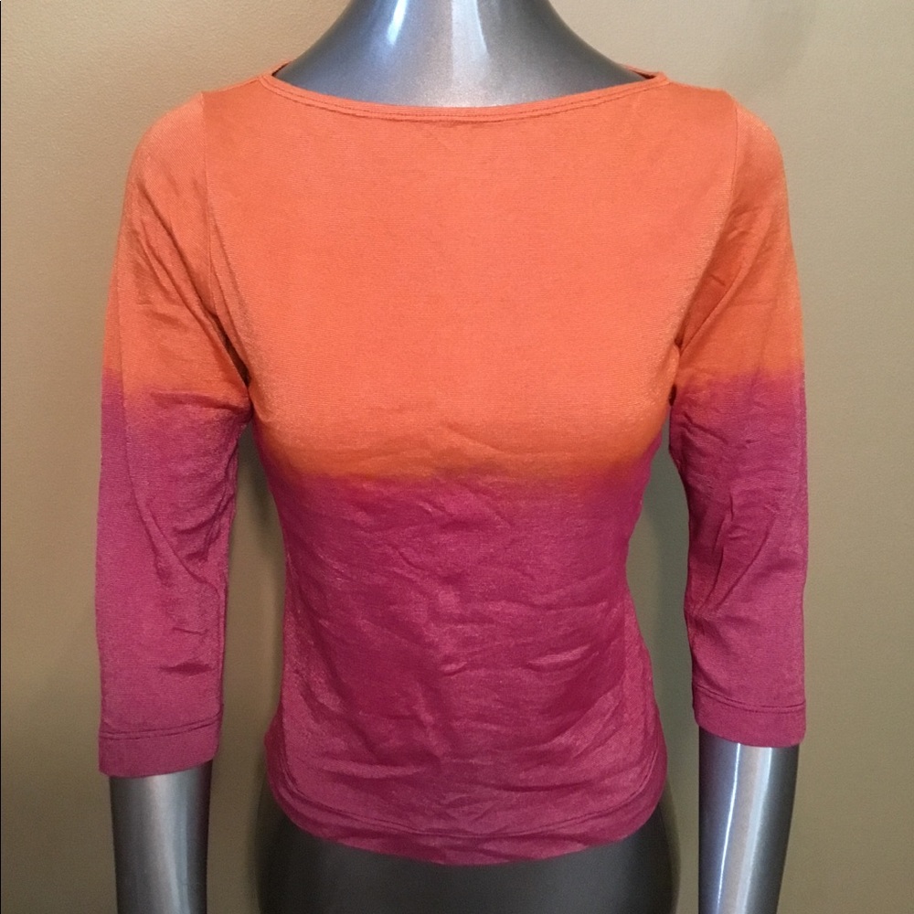 Vintage Fang orange/magenta ombré cropped top